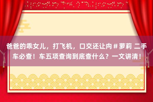 爸爸的乖女儿，打飞机，口交还让禸＃萝莉 二手车必查！车五项查询到底查什么？一文讲清！