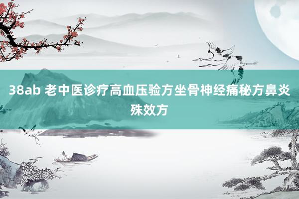 38ab 老中医诊疗高血压验方坐骨神经痛秘方鼻炎殊效方